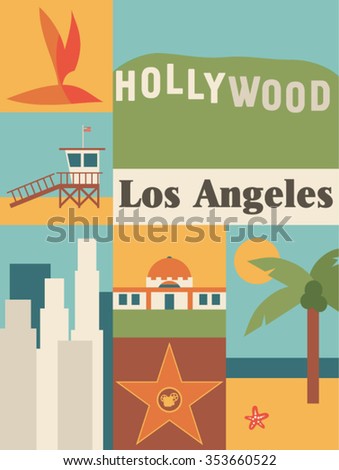 Los Angeles Icon Set Stock Vector (Royalty Free) 353660522 - Shutterstock
