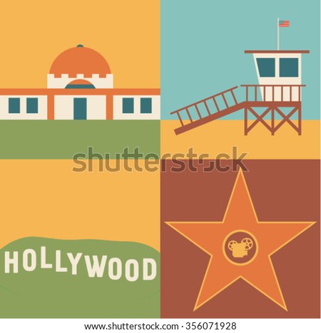 Los Angeles Icon Set Stock Vector (Royalty Free) 356071928 - Shutterstock