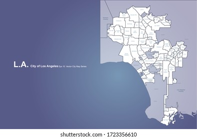 los angeles, L.A. city map. los angeles city, california vector map.