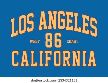 Los Angeles Liga Slogan-Druck. College-Slogan Typografie Print-Design. Vektorgrafik-T-Shirt-Grafik oder zu anderen Zwecken.