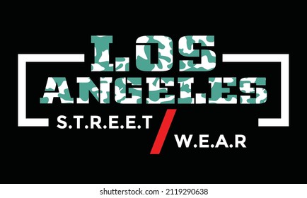 Los Angeles lettering hands typography graphic design in vector illustration