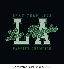 LOS ANGELES lettering sport,T-shirt design made for screen-printing and digital (DTG) printing,vector,poster,card