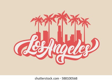 Los Angeles lettering t-shirt design. Vector illustration.