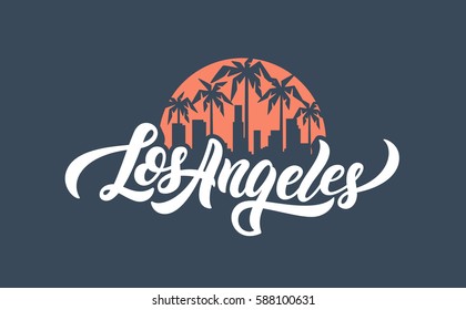 Los Angeles lettering t-shirt design. Vector illustration.