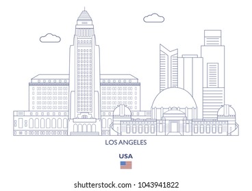 Los Angeles Linear City Skyline, USA