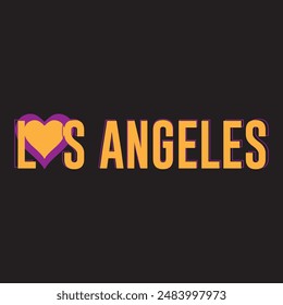 Los Angeles  love typography graphic print , Abstract fashion drawing and creative design for t-shirts, mugs, graphic tee, sweatshirt, cases, etc. Illustration in modern style for clothes.