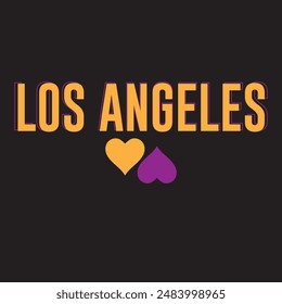 Los Angeles  love typography graphic print , Abstract fashion drawing and creative design for t-shirts, mugs, graphic tee, sweatshirt, cases, etc. Illustration in modern style for clothes.
