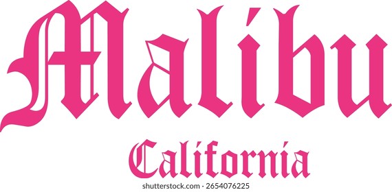 Los Angeles Malibu cali old English script  embroidery curly slogan lettering Varsity University  USA team College  gothic vintage Tshirt Graphic Fashion logo Trending Apparel Cute Emblem sweater