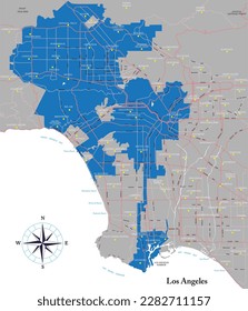 Los Angeles and metropolitan area map 