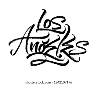 Los Angeles. Modern Calligraphy Hand Lettering for Serigraphy Print