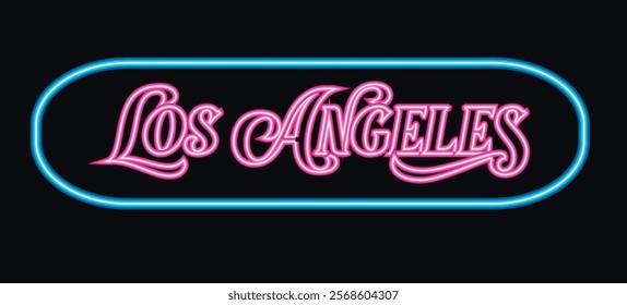 Los Angeles neon sign vector illustration