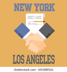 los angeles new york business friendship - vector t-shirt