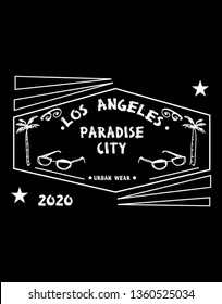 los angeles paradise city,t-shirt design vector illustration