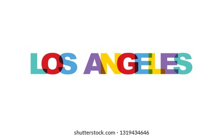 Los Angeles, phrase. Concept of simple text f  Graphic slogan isolated on white background. Vector illustration.