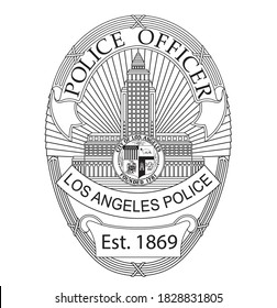 Los Angeles police department batch, Los Angeles police logo batch outline illustration