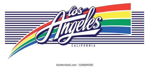 Los Angeles rainbow print desifn