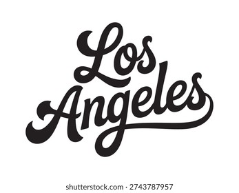 Los Angeles script text black and white lettering calligraphy