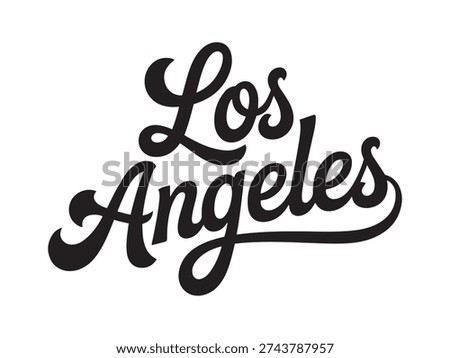 Los Angeles script text black and white lettering calligraphy