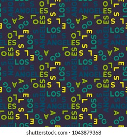 Los Angeles seamless pattern. Autentic artistic design for background.