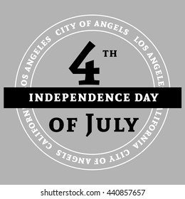 Los Angeles sign, symbol for 4th July, Independence Day celebration. Patriotic Typography Graphics. National printing. Fashion Print for sportswear apparel, t shirt, card, banner. Vector illustration