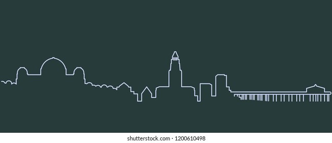 Los Angeles Single Line Skyline
