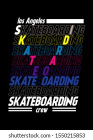 los angeles skateboarding crew,t-shirt design fashion vector illustration