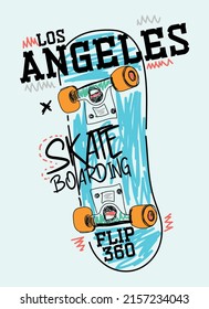 los angeles skateboardingt-shirt design fashion vector