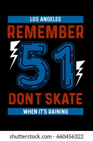 los angeles skate,t-shirt print poster vector illustration
