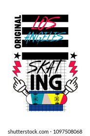 los angeles skating,t-shirt print poster vector illustration