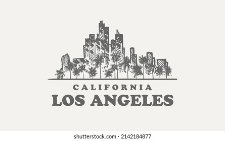 Los angeles hand written lettering Royalty Free Vector Image