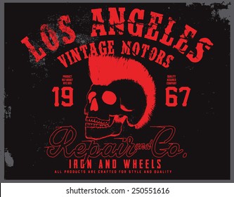 los angeles skull for tee graphic