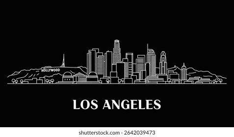 Los Angeles Skyline California Cityscape Outline.