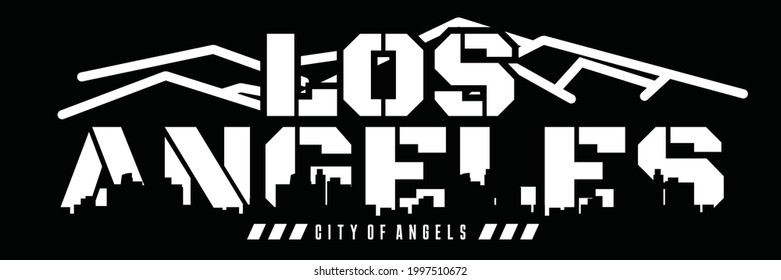 Los Angeles skyline Modern typography design in vector illustration.Clothing,t-shirt,apparel and other uses.