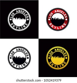 Los Angeles Skyline Rounded Emblem Logo