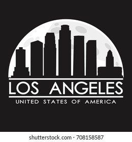 Los Angeles Skyline Silhouette City Vector Design Art