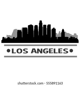 Los Angeles Skyline Silhouette Cityscape Vector Stock Vector (Royalty ...