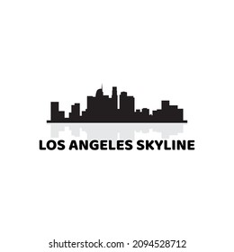 los angeles skyline silhouette logo vector icon symbol illustration design