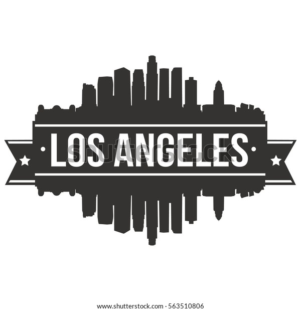 Los Angeles Skyline Silhouette Stamp Vector Stock Vector (Royalty Free ...