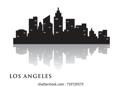 Los Angeles Skyline Silhouette Skyline  Vector City Design