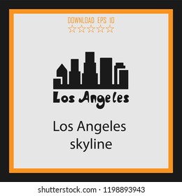 Los Angeles skyline  vector icon