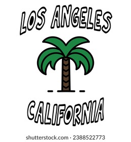 Los angeles slogan, los angeles california slogan, vector art, vector illustration, tshirt design, sweatshirt slogan, printable tee design