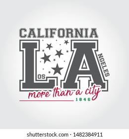 Los Angeles slogan graphic for t shirt