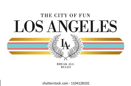 Los Angeles slogan graphic, for t-shirt prints and other uses.