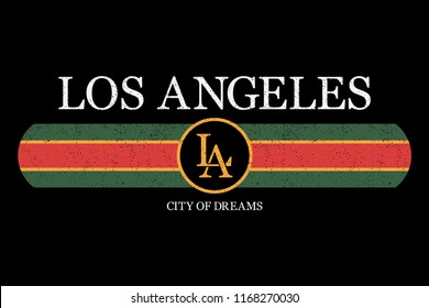 Los Angeles slogan graphic for t-shirt. Fashion typography print for design clothes and tee shirt. Vector illustration.