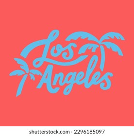 LOS ANGELES, slogan graphic for t-shirt, vector