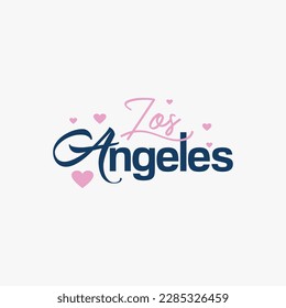 los angeles Slogan graphic with vector love  illustrations, for t-shirt graphic and other uses.