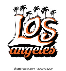 Los Angeles Slogan Lettering Hands Typography Stock Vector (Royalty ...