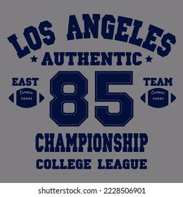 Los Angeles slogan with varsity font for man and woman tee t shirt or sweatshirt