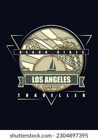 Los Angeles south beach t shirt design 