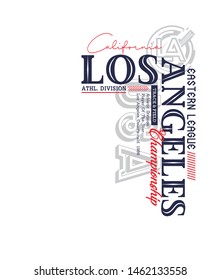 Los Angeles sport, typography USA style, for t-shirt printing design and various jobs, vector illustrations